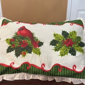 Festive Cardinal Holiday Pillow